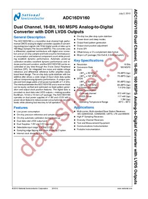 ADC16DV160CILQE/NOPB datasheet  